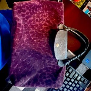 Suede Longchamp purse